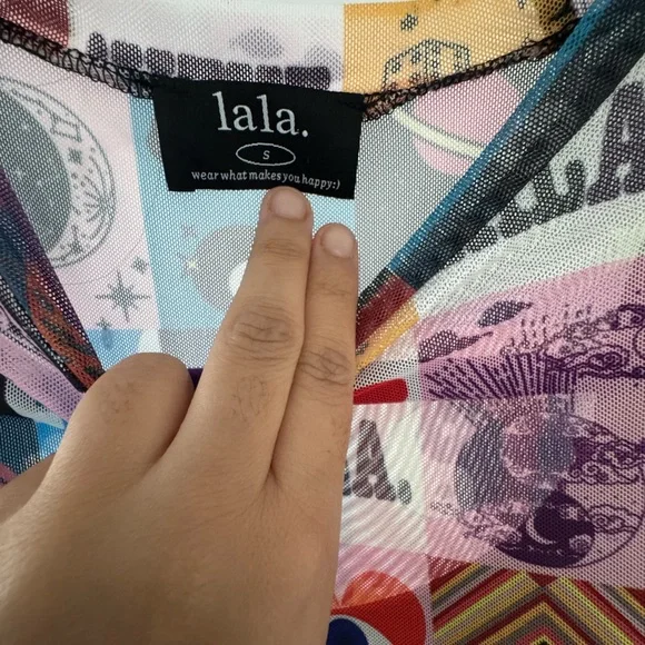 Mesh Patchwork Print Maxi Dress with attached slip - Picture 3 of 3